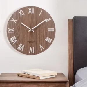 Orologio da Parete in Legno con Numeri Romani