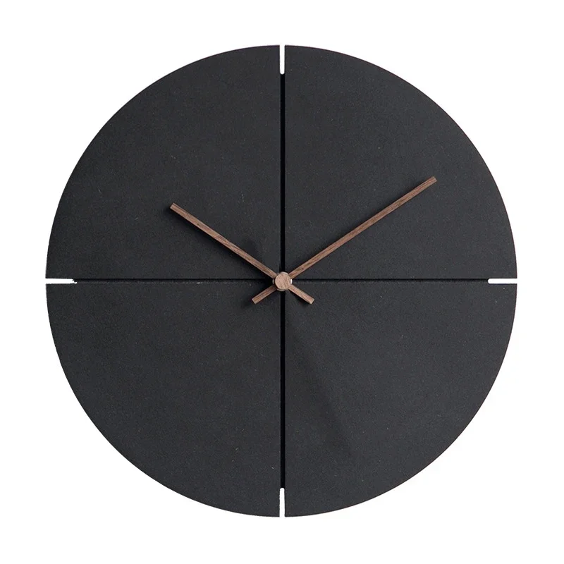 Orologio da Parete Nero Moderno - Design Nordic Minimalista per Soggiorno e Cucina - immagine 4