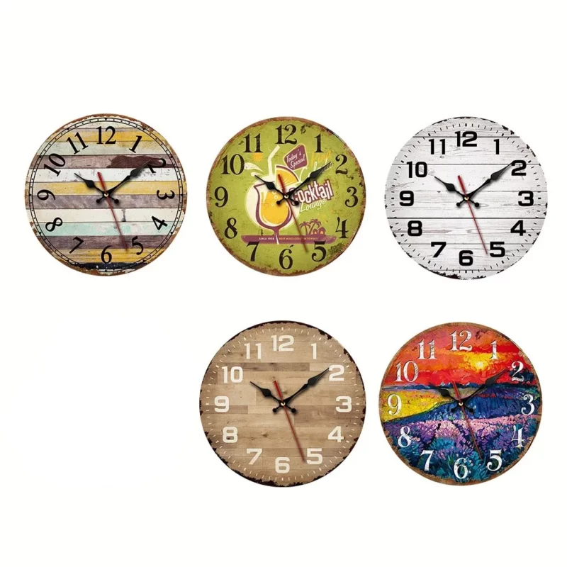 Orologio da Parete in Legno Vintage - Elegante e Minimalista, Design Retro in MDF - immagine 6