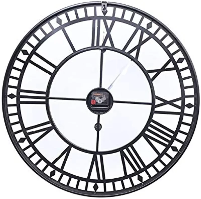 Orologio da Parete Grande 80 cm - Vintage con Numeri Romani e Decorazione in Metallo - immagine 6