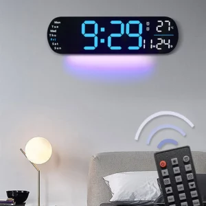 Orologio da Parete Digitale a LED Blu