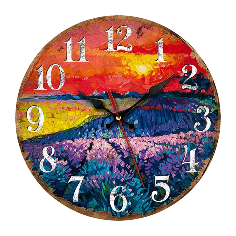 Orologio da Parete in Legno Vintage - Elegante e Minimalista, Design Retro in MDF - immagine 4