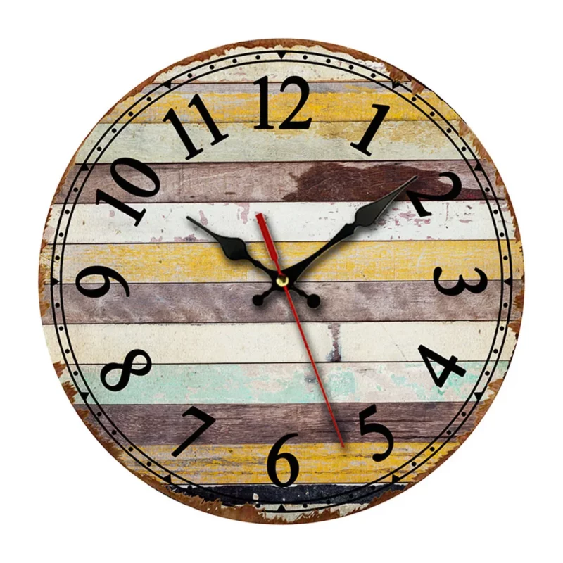 Orologio da Parete in Legno Vintage - Elegante e Minimalista, Design Retro in MDF - immagine 3